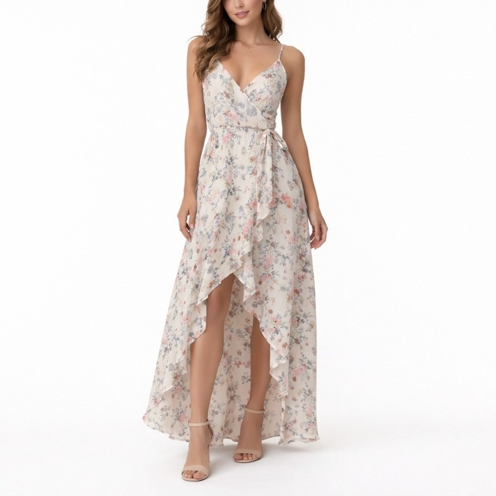 ALTAR'D STATE‎ Avani Floral Print High-Low Wrap Maxi Dress. Size Small